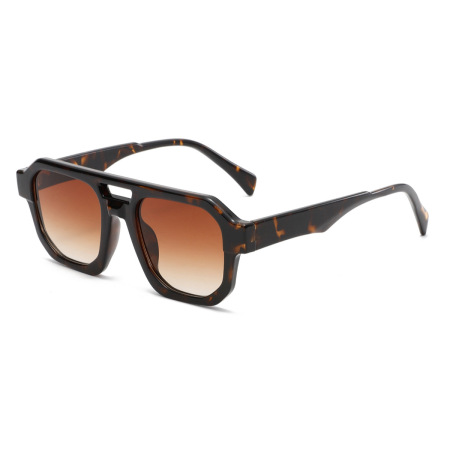 Lunettes de soleil pour femmes, 1 pièce, série simple, décontractées, couleur unie, en plastique 2