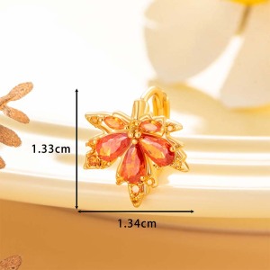 1 Pièce De Boucles D'Oreilles Créoles Pour Femme, Série Simple, En Cuivre, Sans Placage, En Zircone h5 Image6