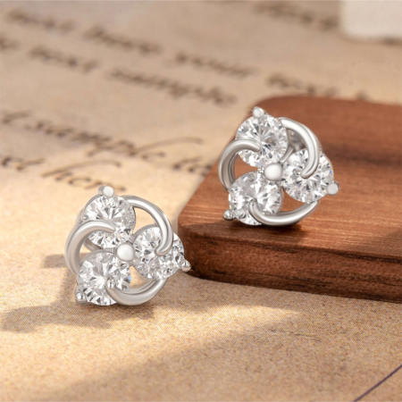 1 pièce de boucles d'oreilles à tige géométriques simples en acier titane sans placage et zircon pour femme