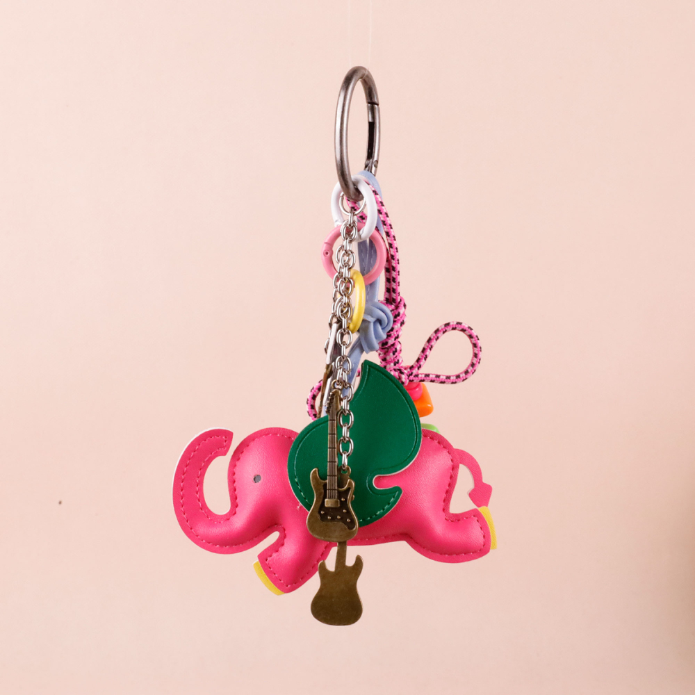 1 Pièce De Breloques De Sac Pour Femme En Cuir, Série Simple, Motif Animal Mignon Image4