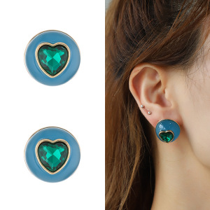 1 Paire De Boucles D'Oreilles À Tige En Alliage Pour Femme, Série Romantique, Motif Cœur Doux h5 Image5