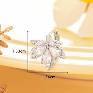 1 Pièce De Boucles D'Oreilles Créoles Pour Femme, Série Simple, En Cuivre, Sans Placage, En Zircone h5 Image3