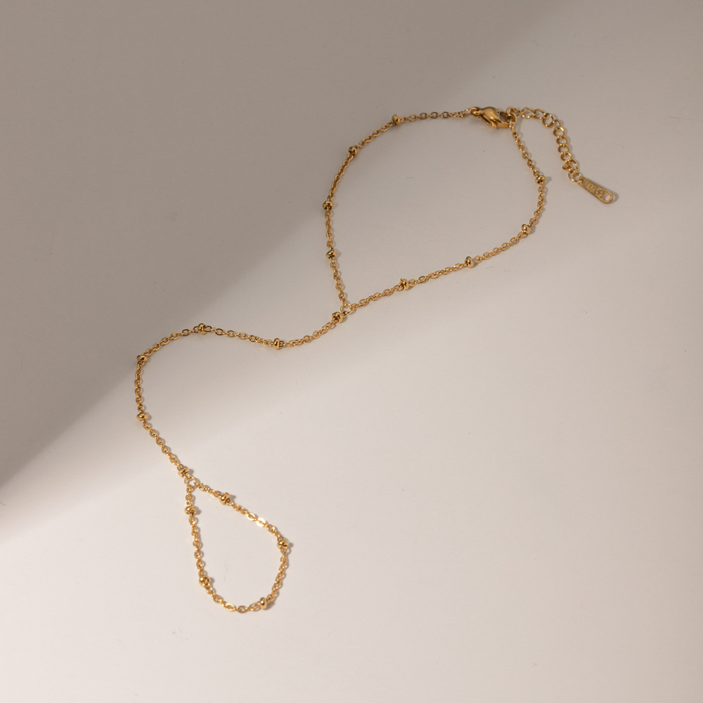 Bracelet À Maillons Pour Femme, Collection Classique, Finitions Délicates, Acier Inoxydable, Couleur Or, Étanche, 1 Pièce. h5Image8
