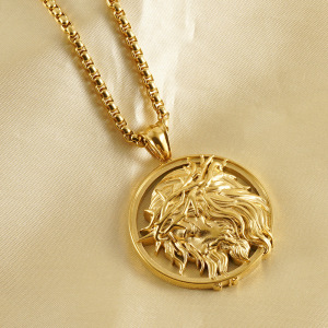 1 Paire De Pendentifs Thorn God En Acier Inoxydable En Relief 3D, Collier Rétro Tendance En Acier Titane Transfrontalier Pour Hommes Et Femmes, Collier Unisexe Pour Hommes h5 Image3
