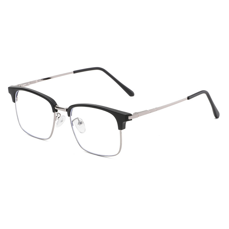 1 Paire De Lunettes Décontractées Semi-Montées Carrées Anti-Lumière Bleue Image4