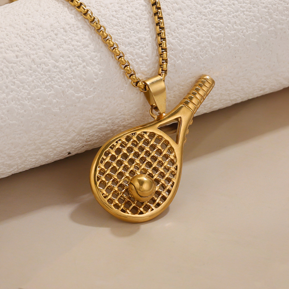 Pendentif Unisexe Simple Géométrique En Acier Inoxydable Étanche Couleur Or (1 Pièce) Image2
