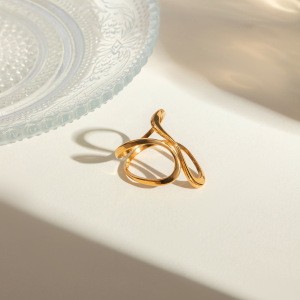 Bague Ouverte De Forme Spéciale En Acier Inoxydable , Style Ins Transfrontalier Européen Et Américain, Tendance Populaire,  h5 Image3
