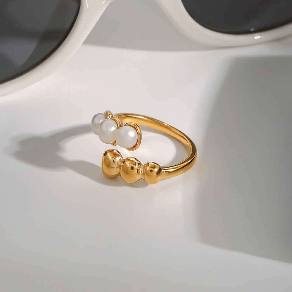 Bague Simple Pour Femme, Élégante Et En Forme De Spirale, En Acier Inoxydable, Couleur Or, Étanche, Collection Charming Series. Image4