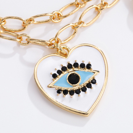 Bracelet à breloques rétro en alliage pour femme, série luxueuse, motif cœur 2