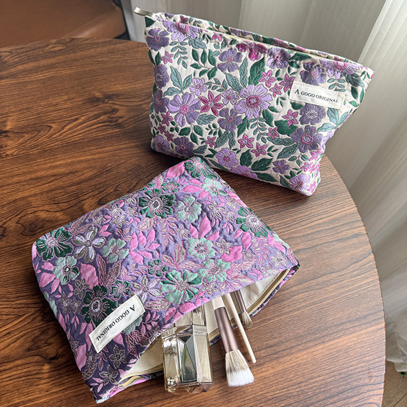 Sac À Main En Toile À Fleurs Naturelles Pour Femme, Série Romantique, 1 Pièce Image4
