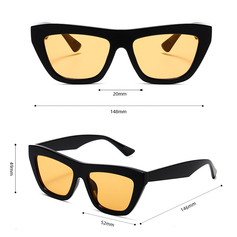 Lunettes De Soleil Pour Femmes, 1 Pièce, Série Simple, Décontractées, Couleur Unie, En Plastique Image7