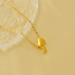 Collier Avec Pendentif En Acier Inoxydable Plaqué Or Pour Femme, Série Simple, Lettre Simple h5 Image3