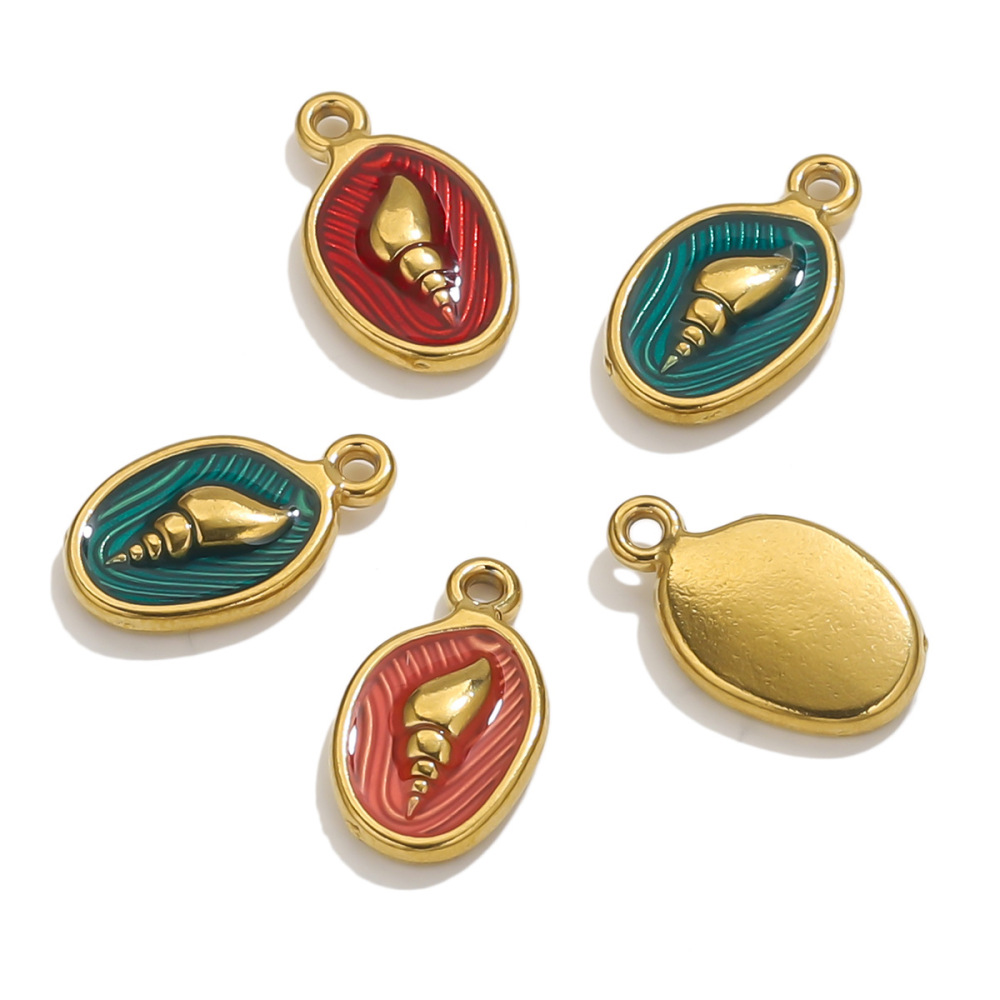 Pendentif Femme Simple Series Retro Turtle En Acier Inoxydable Étanche Couleur Or (1 Pièce) h5Image5