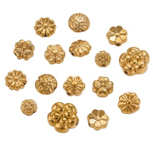 1 Paire De Pendentifs Rétro En Forme De Fleur Pour Femme, Plaqués Or  h5 Image5