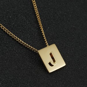Collier Pendentif Unisexe En Acier Titane Plaqué Or , Série Simple, Lettre Quotidienne h5 Image5