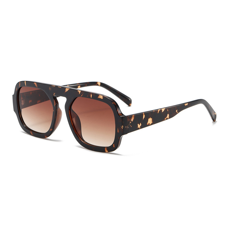 Lunettes De Soleil En Plastique À Imprimé Léopard Pour Femme, Série Simple, 1 Pièce h5Image6