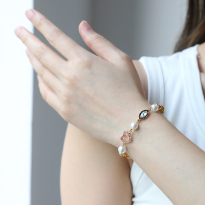 Bracelet À Breloques Rétro En Alliage Pour Femme, Série Luxueuse, Motif Cœur h5 Image3