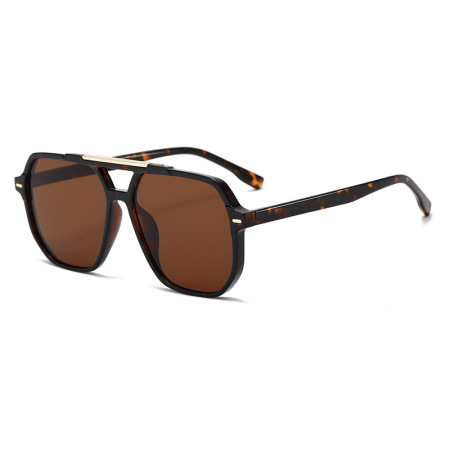 Lunettes de soleil en plastique à imprimé léopard pour femme, série Simple, 1 pièce