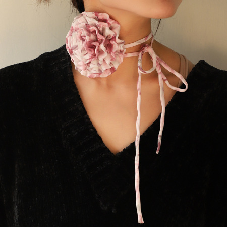 Collier ras du cou pour femme, série romantique, motif floral doux, 1 pièce 2