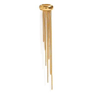 1 Paire De Manchettes D'Oreilles Femme Style Rétro À Pompons, En Acier Inoxydable Plaqué Or h5 Image6