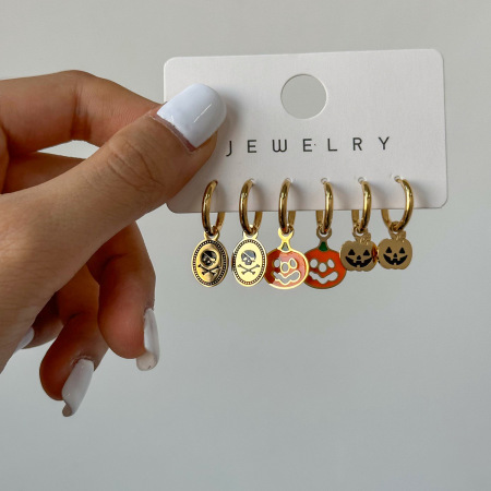1 ensemble de boucles d'oreilles d'Halloween en acier inoxydable étanches