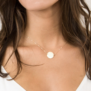 Collier Simple Pour Femme, 1 Pièce, En Acier Inoxydable, Couleur Or, Étanche, Avec Chaîne Simple. h5 Image5