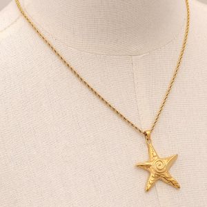 Collier Avec Pendentif Tortue De Vacances En Acier Inoxydable Plaqué Or Pour Femme, Série Simple, 1 Pièce h5 Image5