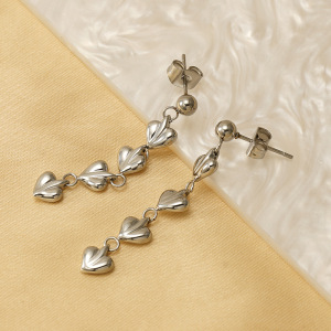 Boucles D'Oreilles Pendantes Classiques À Pompons, En Acier Inoxydable Plaqué Or, Pour Femme (1 Paire). h5 Image5