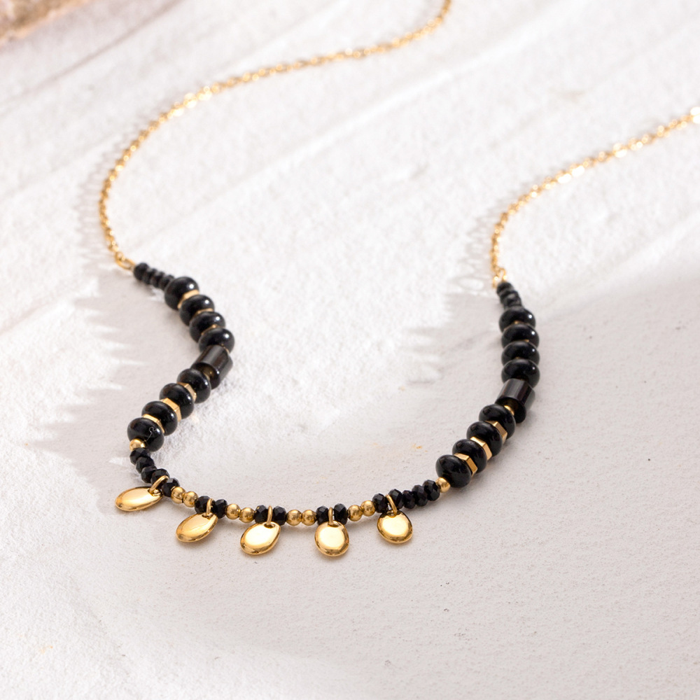 Collier Avec Pendentif Géométrique En Acier Inoxydable Plaqué Or  Pour Femme, Série Simple, Style Décontracté Image2