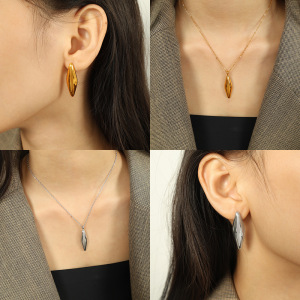 1 Paire De Boucles D'Oreilles À Tige Géométriques Quotidiennes En Acier Titane Couleur Or Pour Femme, Série Simple h5 Image5