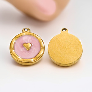 1 Paire De Pendentifs Rétro En Forme De Cœur Pour Femme, Série Simple, Plaqués Or  h5 Image4