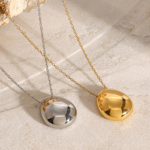 Collier Avec Pendentif Simple En Acier Inoxydable Plaqué Or Pour Femme, Série 1 Pièce h5 Image4