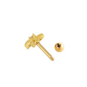Boucles D'Oreilles À Tige Papillon En Acier Titane Et Zircon Pour Femme, 1 Pièce h5 Image6