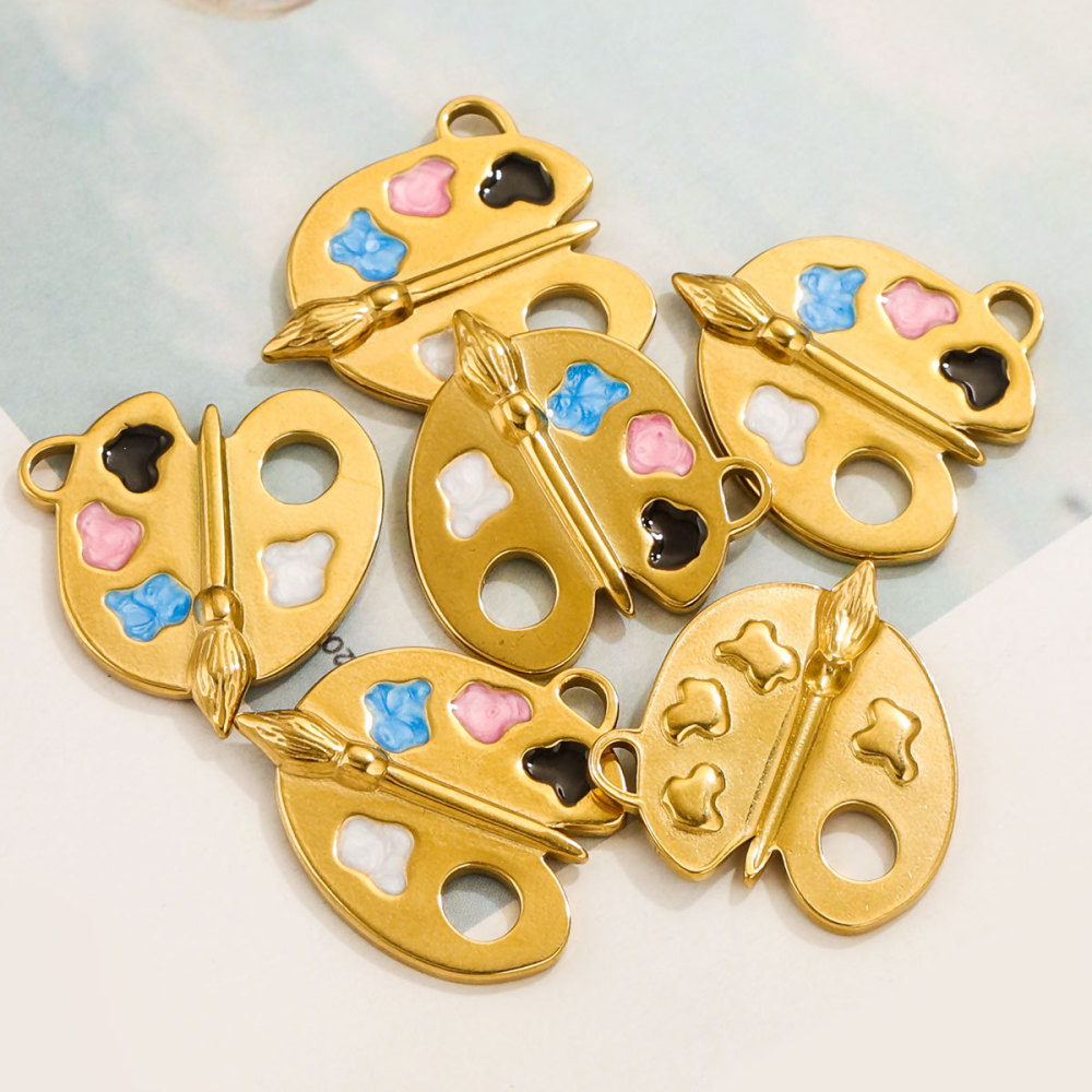 1 Paire De Pendentifs Pour Femme En Forme De Cœur, Série Simple, Plaqués Or  Image2