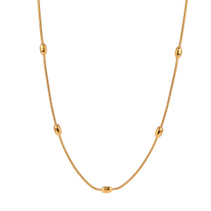 Collier Chaîne Géométrique Simple En Acier Inoxydable Plaqué Or  Pour Femme, 1 Pièce h5 Image5