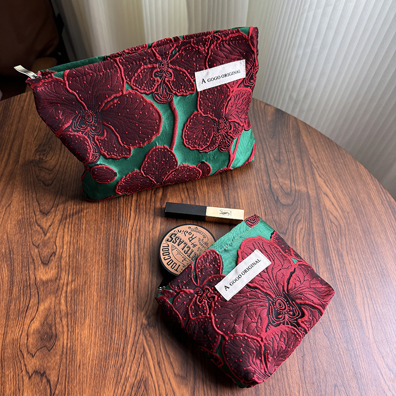 Sac À Main En Polyester Pour Femme, Série Luxueuse, Motif Floral Rétro, 1 Pièce Image5