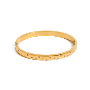 Bracelet Jonc Femme Little Star, Collection Romantique, En Acier Inoxydable, Couleur Or, Imperméable, Assorti À Tous Les Styles. h5 Image8