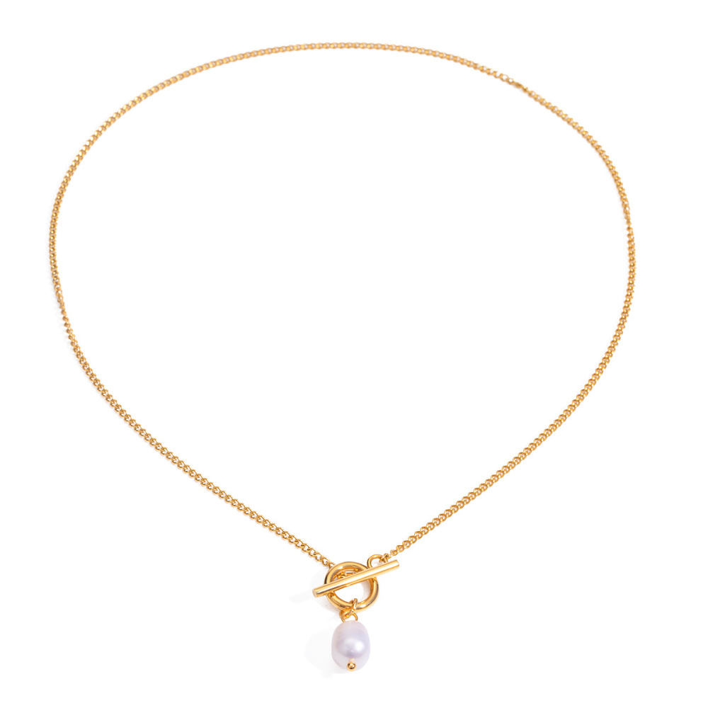 Collier Avec Pendentif Géométrique En Acier Inoxydable Plaqué Or Pour Femme, Série Simple, 1 Pièce h5Image5