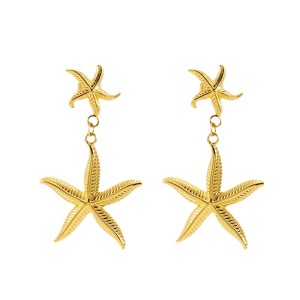1 Paire De Boucles D'Oreilles Tortue Classiques En Acier Inoxydable Plaqué Or Pour Femme h5 Image6