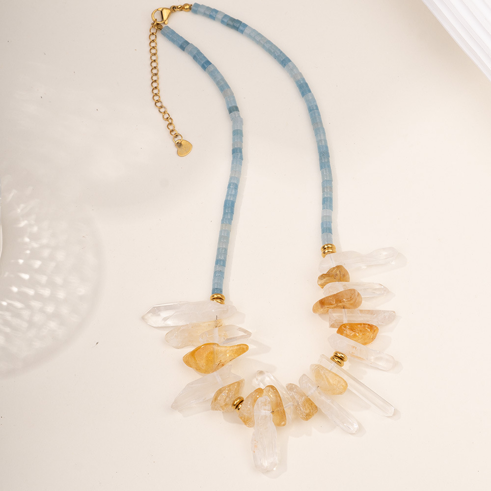 Collier De Perles Pour Femme, Série Romantique, Motif Tortue De Vacances, Cristal Couleur Or, Pierre Naturelle Image8