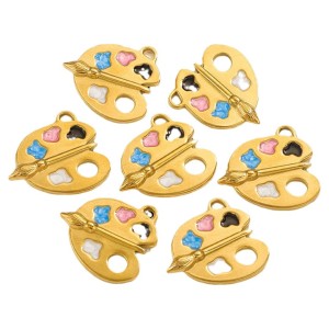 1 Paire De Pendentifs Pour Femme En Forme De Cœur, Série Simple, Plaqués Or  h5 Image4