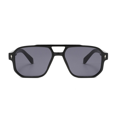 Lunettes de soleil unisexes en plastique de couleur unie, série simple, décontractées, 1 pièce 2