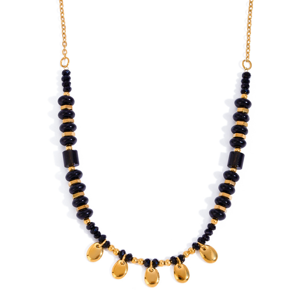 Collier Avec Pendentif Géométrique En Acier Inoxydable Plaqué Or  Pour Femme, Série Simple, Style Décontracté Image4