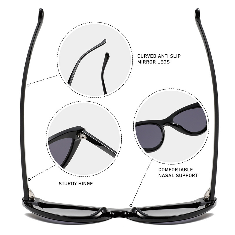 1 Paire De Lunettes De Soleil Simples En Plastique De Couleur Unie Pour Femmes Image7