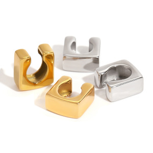 1 Paire De Manchettes D'Oreilles Étanches En Acier Inoxydable Couleur Or h5 Image5