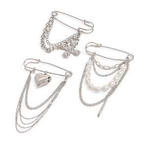 1 Paire De Broches Élégantes À Pompon En Acier Inoxydable Plaqué Or  Pour Femme, Série Classique h5 Image4