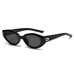 Lunettes De Soleil Rétro En Plastique De Couleur Unie Pour Femme, Série Simple, 1 Pièce h5 Image4