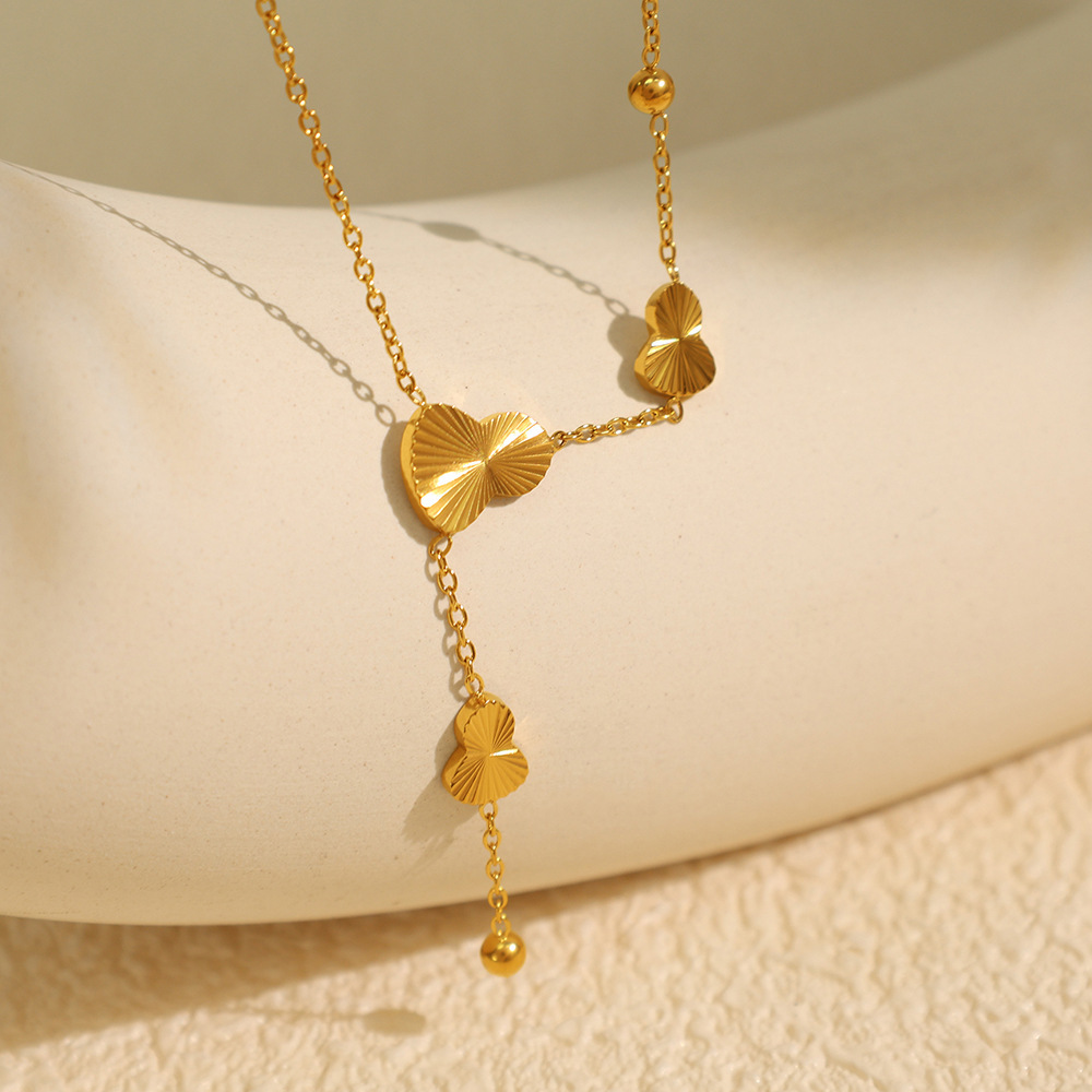 Collier Avec Pendentif En Acier Inoxydable Plaqué Or Pour Femme, Série Simple, Motif Animal Simple Image4
