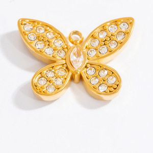 1 Paire De Pendentifs Papillon Chics En Acier Inoxydable, Étanches, Couleur Or, Pour Femmes, Collection Romantique, À Faire Soi-Même h5 Image2