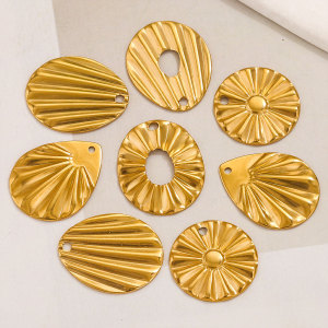 1 Paire De Pendentifs Géométriques Simples Pour Femmes, En Acier Inoxydable Plaqué Or , Série Simple h5 Image3